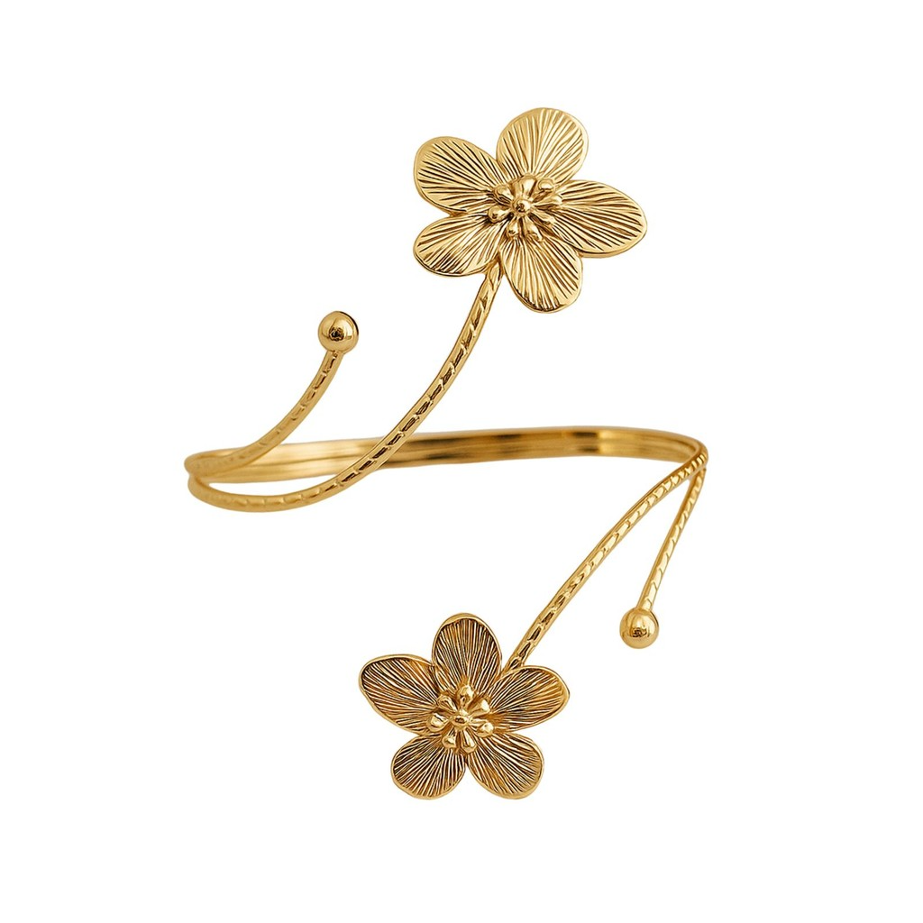 Kit 02 Prendedores de cortina Flores em Aço